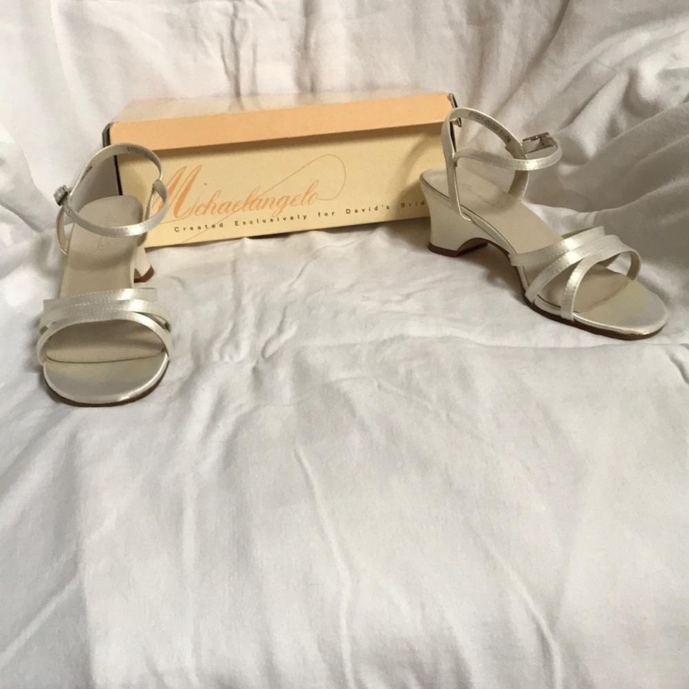 Child’s, White, Heeled Sandals